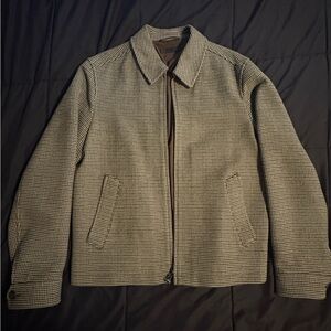 Uniqlo Men's Checked Houndstooth Zip Blouson Jacket — SM